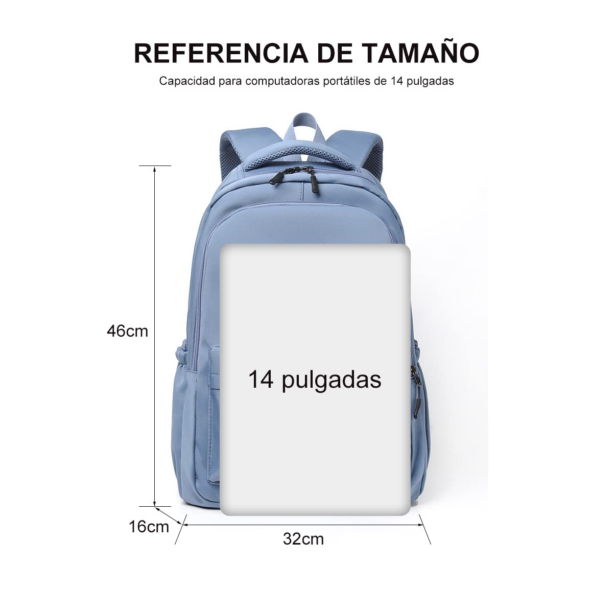 RFID Mochilas para Estudiantes, Mochila de Viaje, Mochila Impermeable, Mochila para Laptop Mochila Portatil de14 Pulgadas, Gran Capacidad, Mochila Casual para Mujeres y Hombres (Azul)